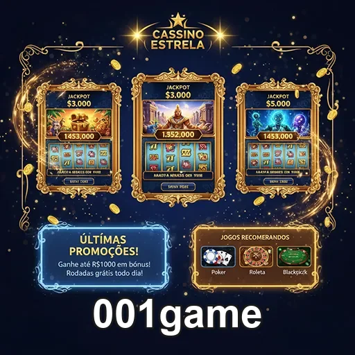 Imagem de destaque do 001game na página inicial, mostrando elementos relacionados a jogos e entretenimento digital