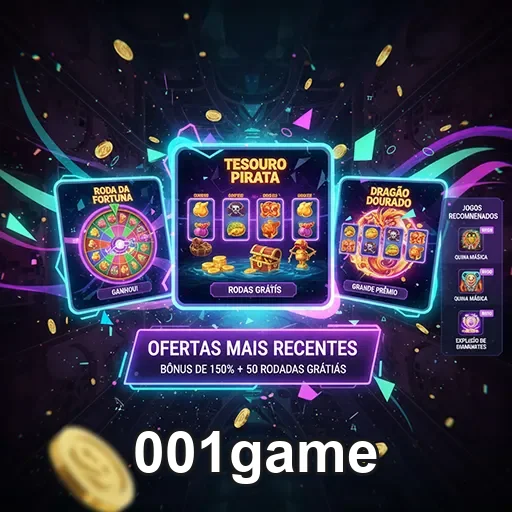 Imagem da página inicial do 001game, um site de jogos, com destaque para novidades e títulos populares.